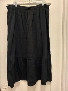 Banana Republic Factory Black Light Airy Crepep 100% Cotton Skirt - XL Petite